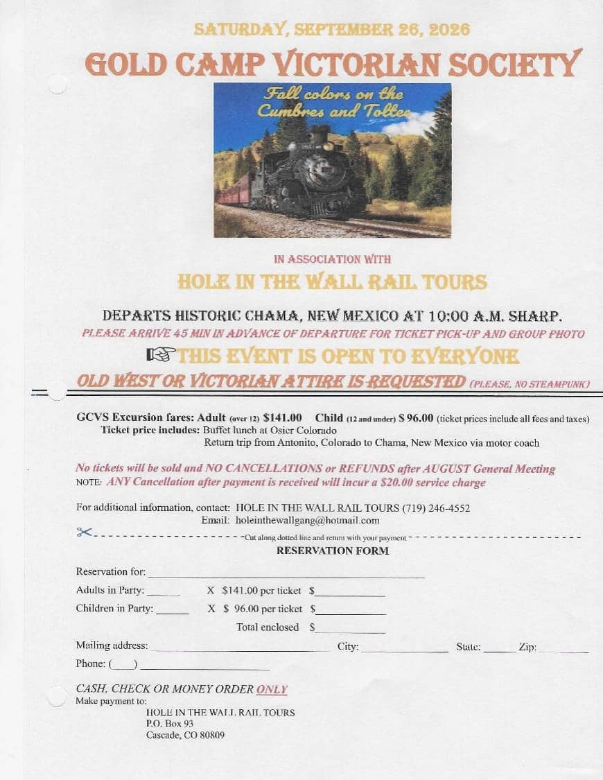 Gold Camp Victorian Society of Cripple Creek Colorado